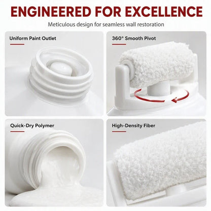 Wallo Waterproof Wall Repair Paste | Integrated Roller Brush, Easy Application 8