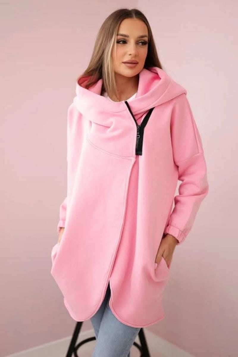 Wanda Plus Size Hoodie | Half-Zip, Asymmetrical Hem, Loose Fit 8