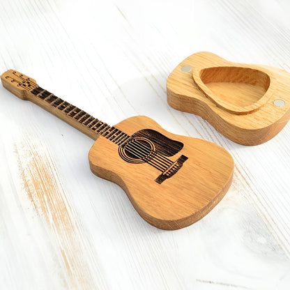 Wavy Guitar Pick Box | Personalized Wooden Design 4