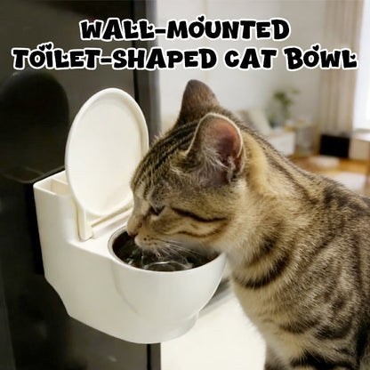Whimsy Cat Bowl | Wall-Mounted Toilet Design, Stainless Steel 1
