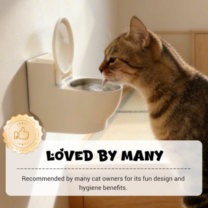 Whimsy Cat Bowl | Wall-Mounted Toilet Design, Stainless Steel 8