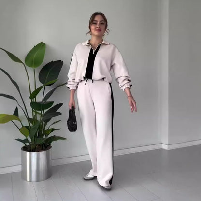 Zara Zipper Lapel Set | Chic Color Block Design 0