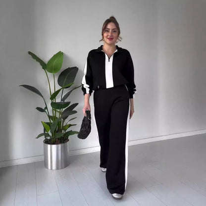 Zara Zipper Lapel Set | Chic Color Block Design 3