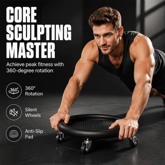 Aero Abdominal Roller Wheel | Ultra-Stable Design with Knee Mat for Core Workouts - Hartwella