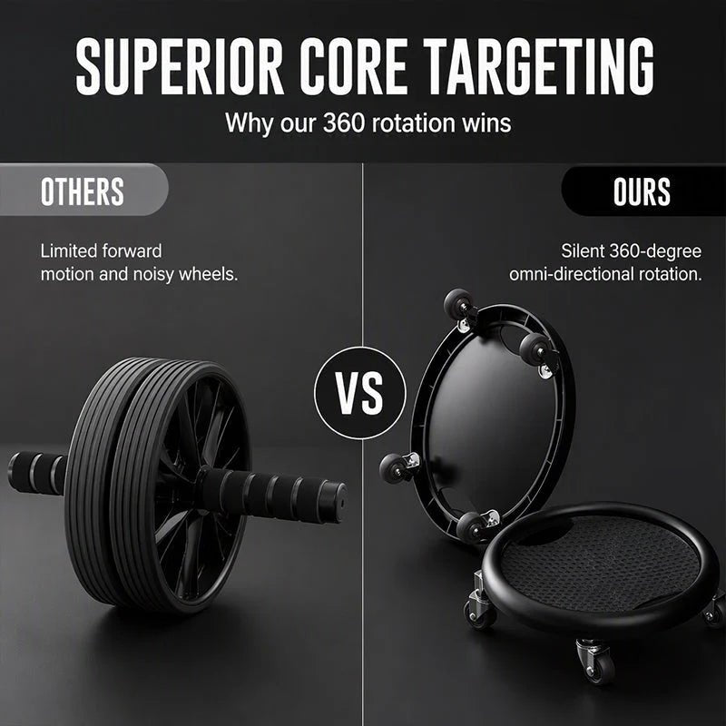 Aero Abdominal Roller Wheel | Ultra-Stable Design with Knee Mat for Core Workouts - Hartwella