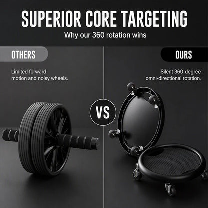 Aero Abdominal Roller Wheel | Ultra-Stable Design with Knee Mat for Core Workouts - Hartwella