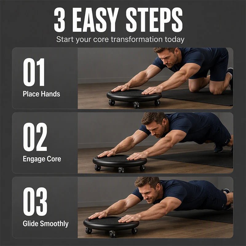 Aero Abdominal Roller Wheel | Ultra-Stable Design with Knee Mat for Core Workouts - Hartwella