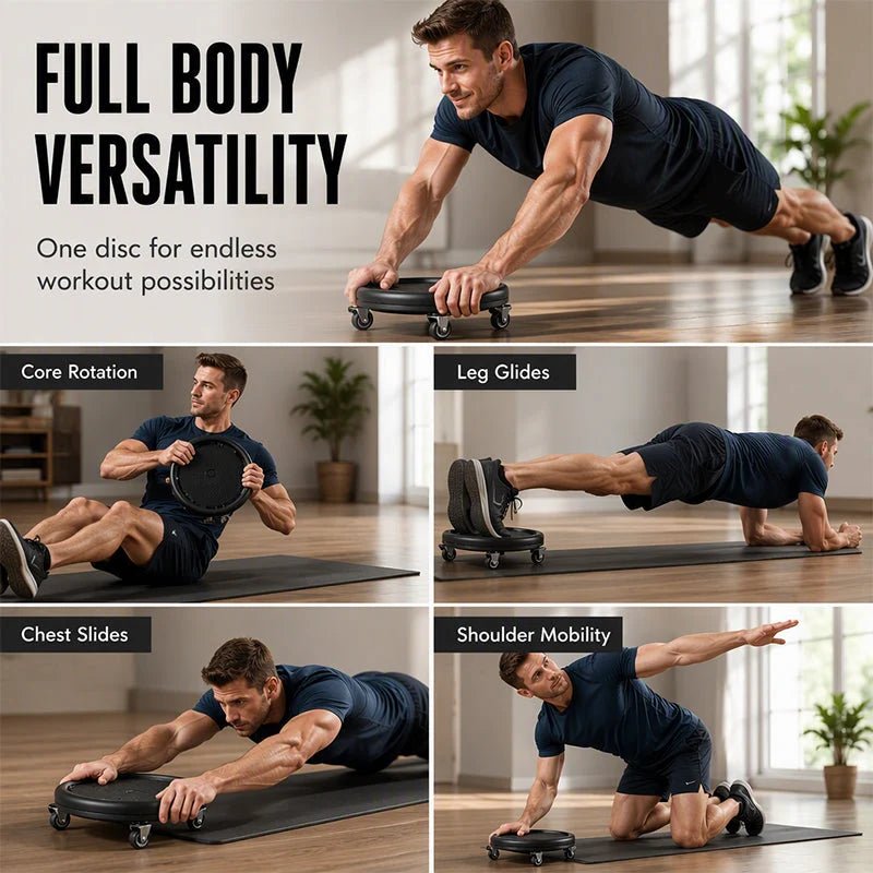 Aero Abdominal Roller Wheel | Ultra-Stable Design with Knee Mat for Core Workouts - Hartwella