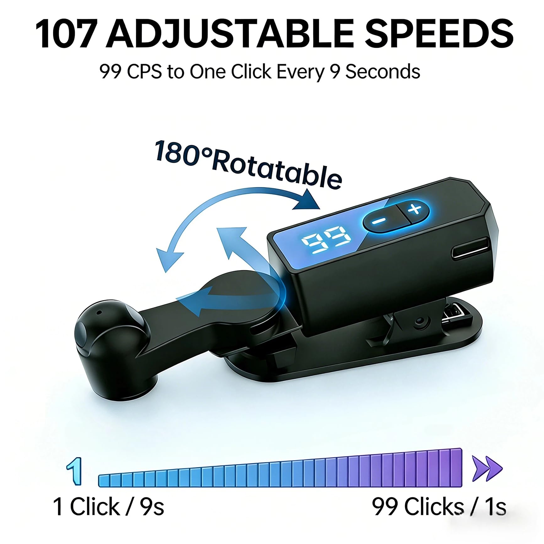 Aero Auto Clicker | Cordless, Adjustable Speed - Hartwella