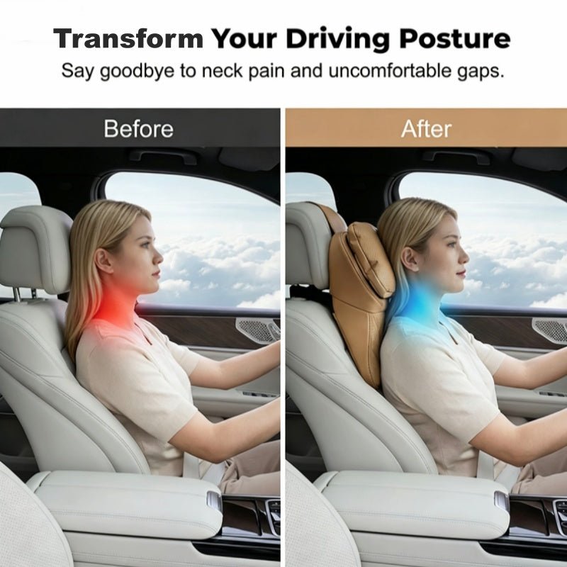 Aero Car Headrest | Ergonomic PU Leather Support - Hartwella