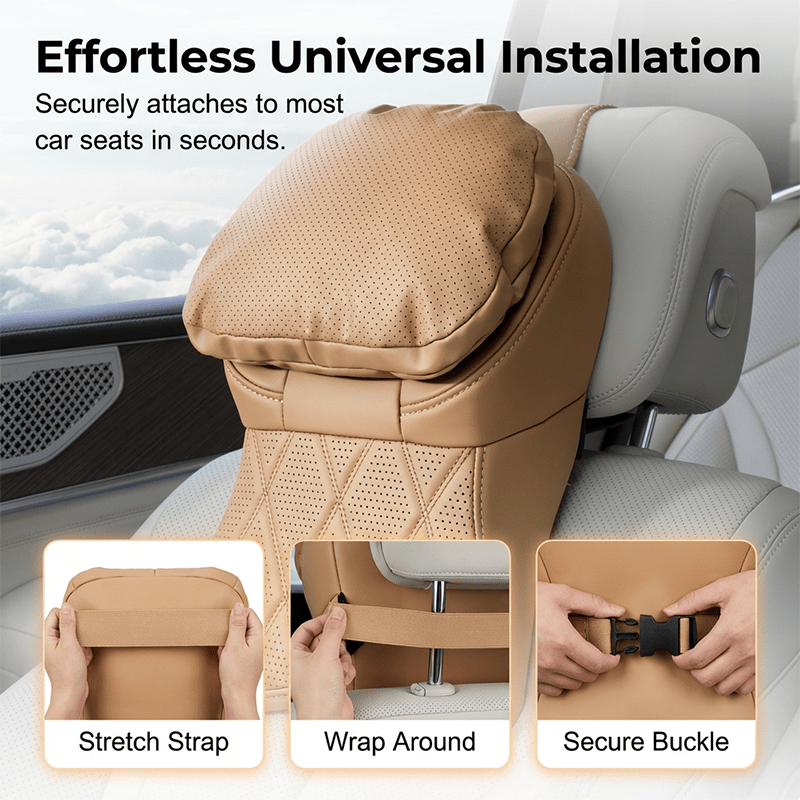 Aero Car Headrest | Ergonomic PU Leather Support - Hartwella