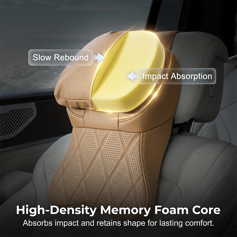 Aero Car Headrest | Ergonomic PU Leather Support - Hartwella