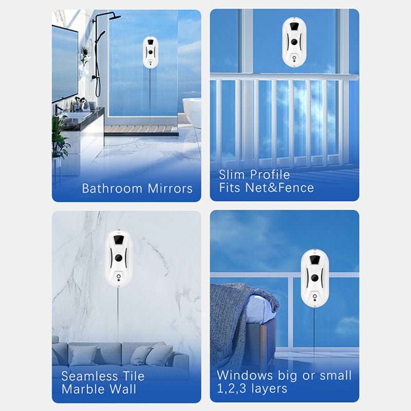 Aero Window Cleaner Robot | Dual Spinning Mop, AI Navigation - Hartwella