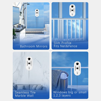 Aero Window Cleaner Robot | Dual Spinning Mop, AI Navigation - Hartwella