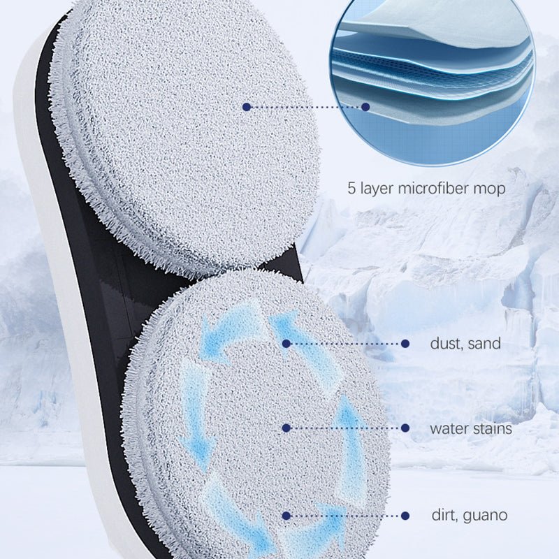 Aero Window Cleaner Robot | Dual Spinning Mop, AI Navigation - Hartwella