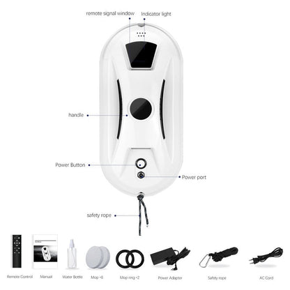 Aero Window Cleaner Robot | Dual Spinning Mop, AI Navigation - Hartwella