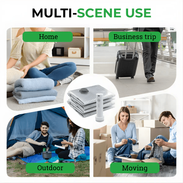 AeroShift Pro Vacuum Storage Bags | Durable, Cordless Electric Pump, Space Saver - Hartwella