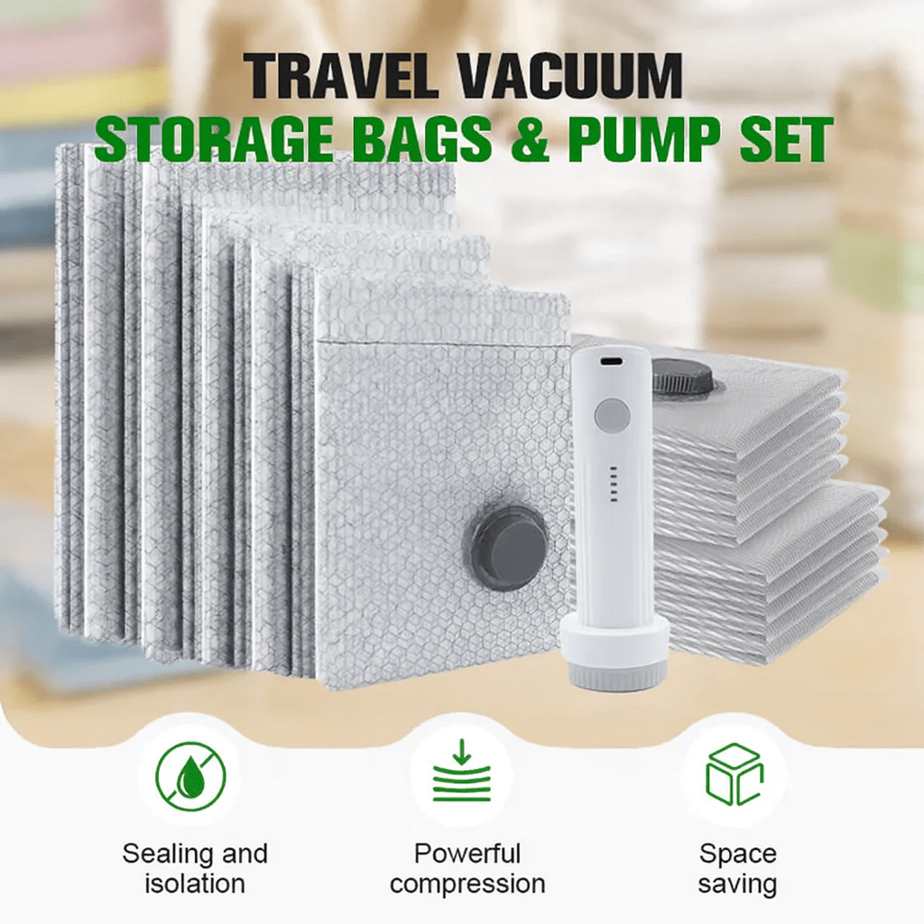 AeroShift Pro Vacuum Storage Bags | Durable, Cordless Electric Pump, Space Saver - Hartwella