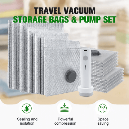 AeroShift Pro Vacuum Storage Bags | Durable, Cordless Electric Pump, Space Saver - Hartwella