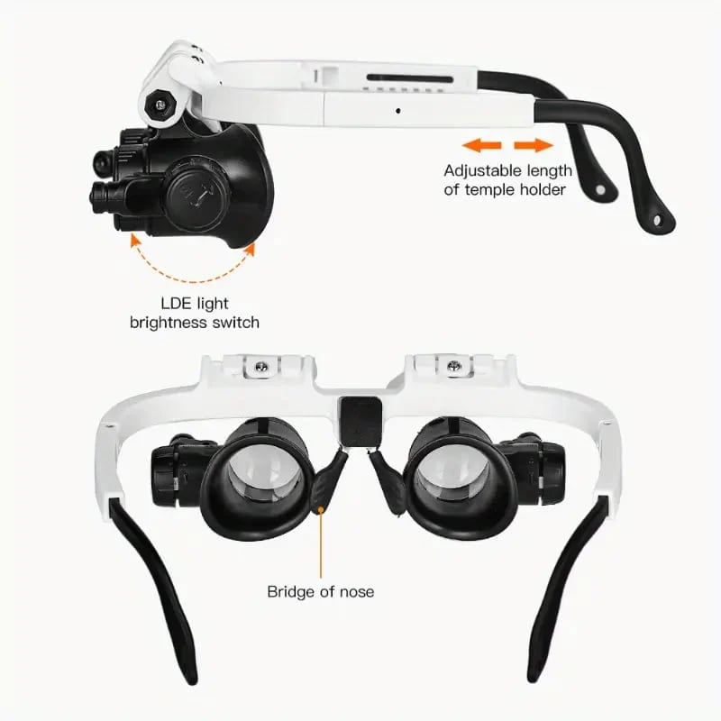 Apex Head Magnifier | Adjustable with LED Light, 3X Zoom - Hartwella