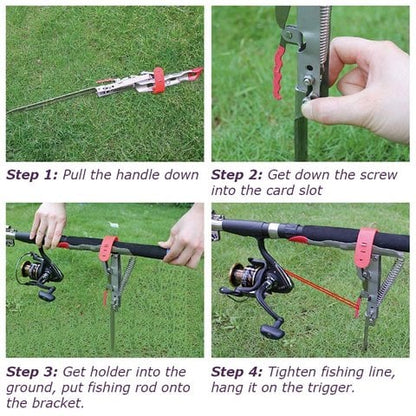 Aqua Automatic Fishing Rod Holder | High - Impact Stainless Steel, User - Friendly Design - Hartwella