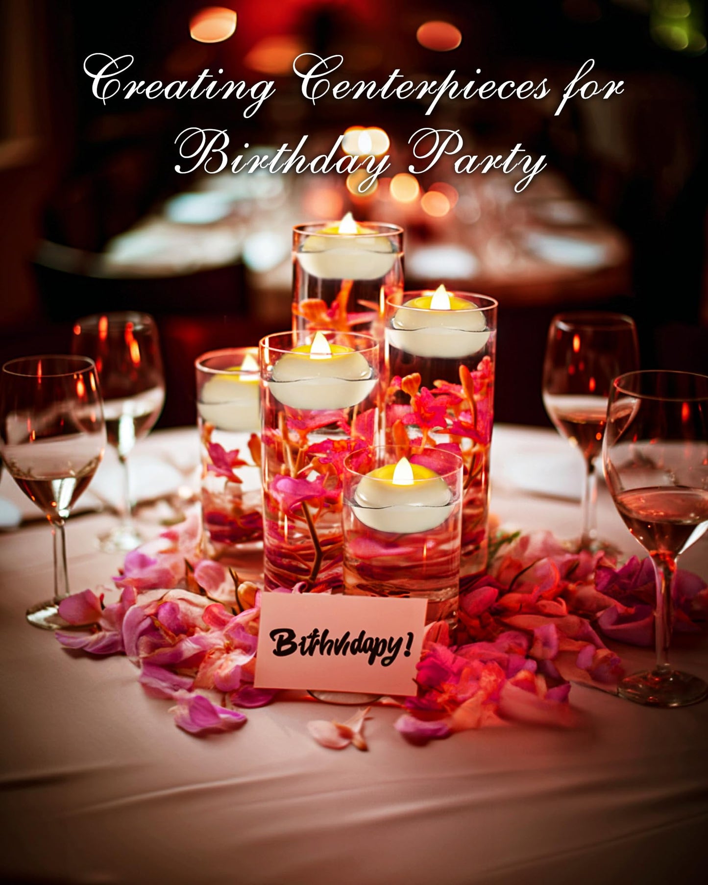 AquaGlow Flameless Candle | Floating LED, Battery Operated - Hartwella