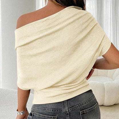 Aura Batwing Top | Asymmetrical Off - Shoulder, Premium Ribbed Knit - Hartwella