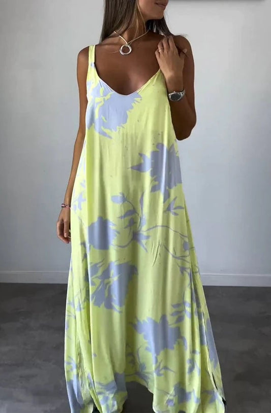 Aurelia Womens Dress | Floral Print, Backless, Polyester Summer Dress - Hartwella