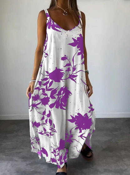 Aurelia Womens Dress | Floral Print, Backless, Polyester Summer Dress - Hartwella