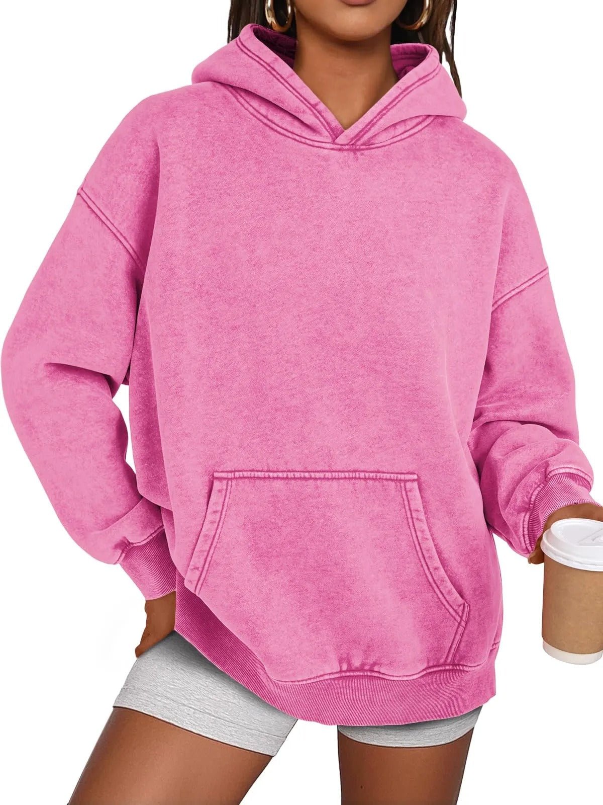 Ava Acid Wash Hoodie | Oversized, Soft Cotton Fleece - Hartwella