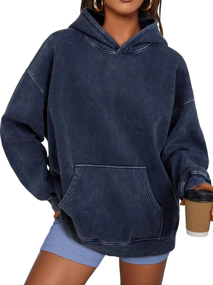 Ava Acid Wash Hoodie | Oversized, Soft Cotton Fleece - Hartwella
