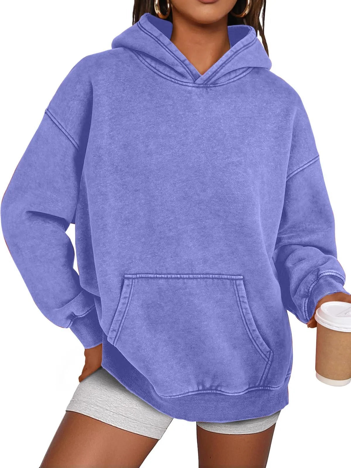 Ava Acid Wash Hoodie | Oversized, Soft Cotton Fleece - Hartwella