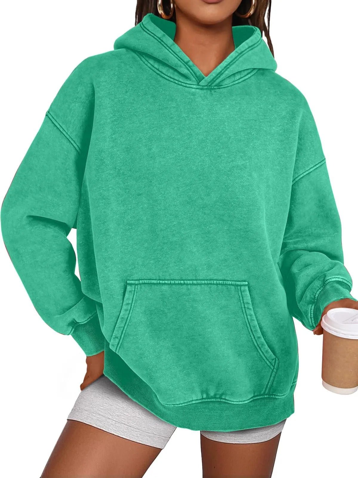 Ava Acid Wash Hoodie | Oversized, Soft Cotton Fleece - Hartwella