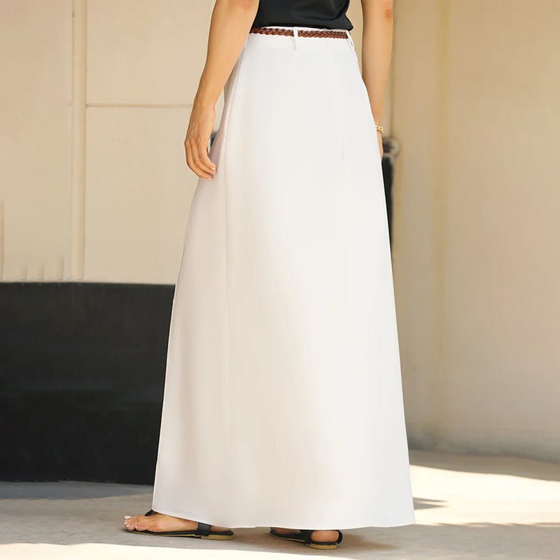 Ava Maxi Skirt | Black, A - Line, High Waist, Floor - Length - Hartwella