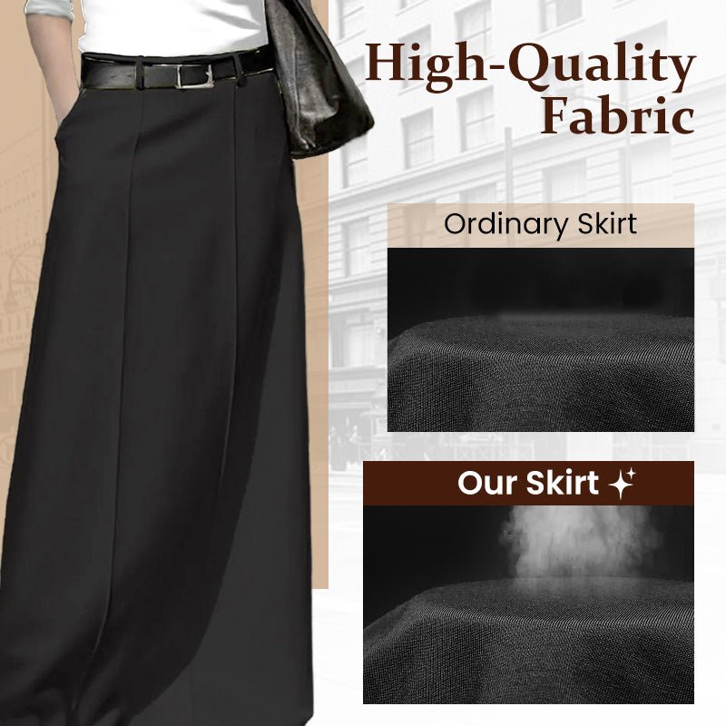 Ava Maxi Skirt | Black, A - Line, High Waist, Floor - Length - Hartwella