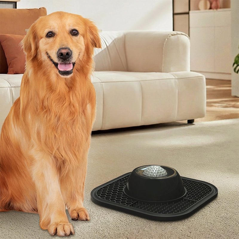 Barky Slow Feeder Dog Bowl | 2-in-1 Design with Lick Mat, Anti-Spill Silicone - Hartwella