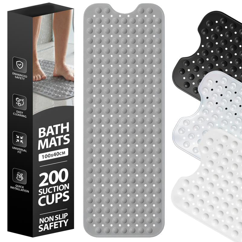 BatheSafe Non - Slip Bath Mat | Textured PVC, Suction Cups, 100 cm x 40 cm - Hartwella