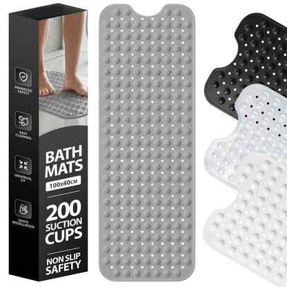 BatheSafe Non - Slip Bath Mat | Textured PVC, Suction Cups, 100 cm x 40 cm - Hartwella