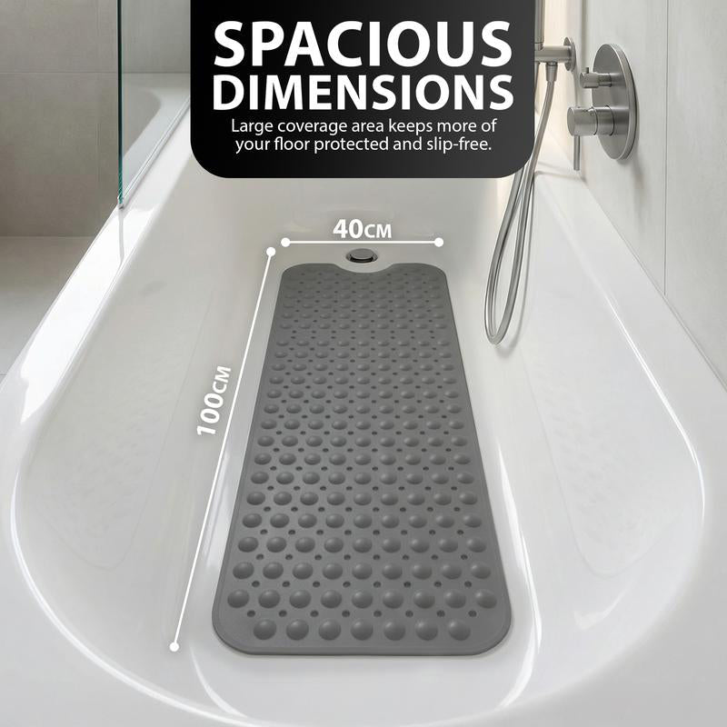 BatheSafe Non - Slip Bath Mat | Textured PVC, Suction Cups, 100 cm x 40 cm - Hartwella