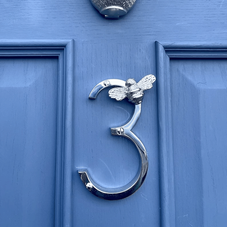 Bee House Number Sign | Elegant Weather - Resistant Design for Home Address - Hartwella