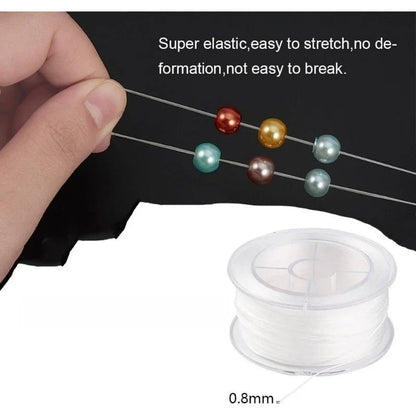 Bela Crystal Beading Cord | Elastic Thread for Bracelets, Invisible, Strong - Hartwella