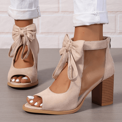 Bella Bow Sandals | Chunky Heel, Versatile Design for Women - Hartwella