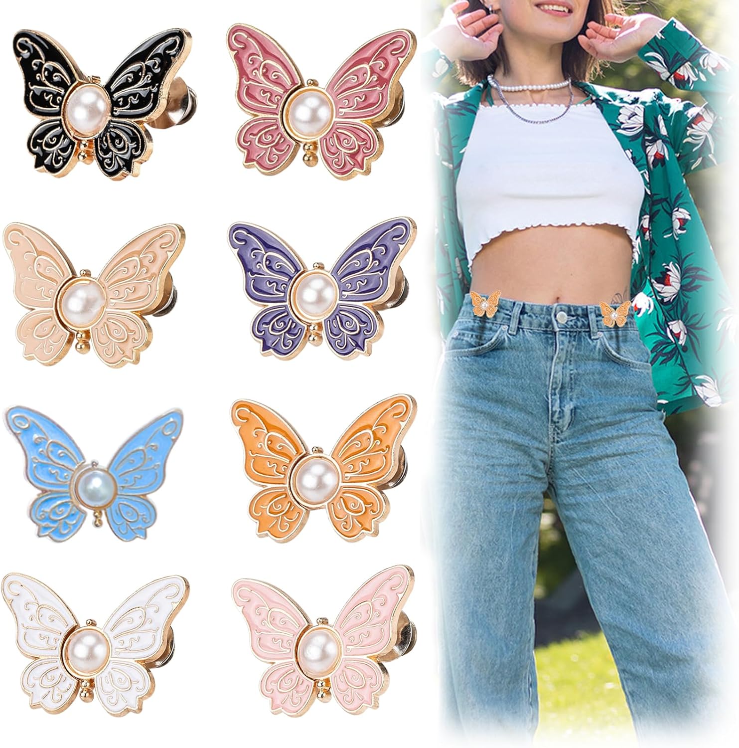 Bella Butterfly Clips | Metal Adjustable, No - Sew Design - Hartwella