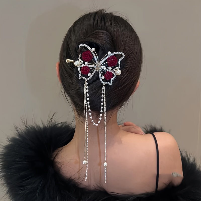 Bella Butterfly Hairpin | Rhinestone Elegance - Hartwella
