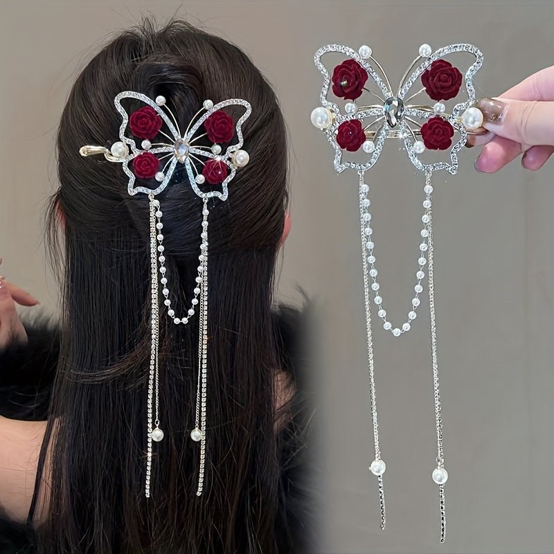 Bella Butterfly Hairpin | Rhinestone Elegance - Hartwella