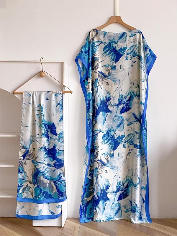 Bella Cape Shawl | Floral Brocade Fabric, Sun Protective Scarf - Hartwella