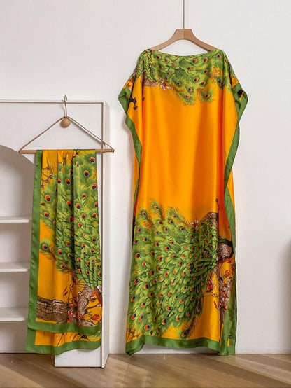 Bella Cape Shawl | Floral Brocade Fabric, Sun Protective Scarf - Hartwella