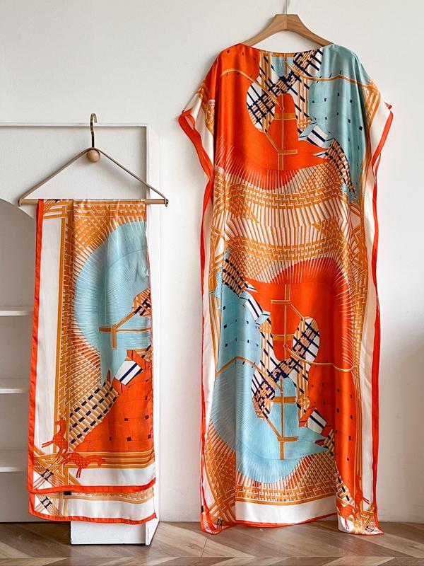 Bella Cape Shawl | Floral Brocade Fabric, Sun Protective Scarf - Hartwella