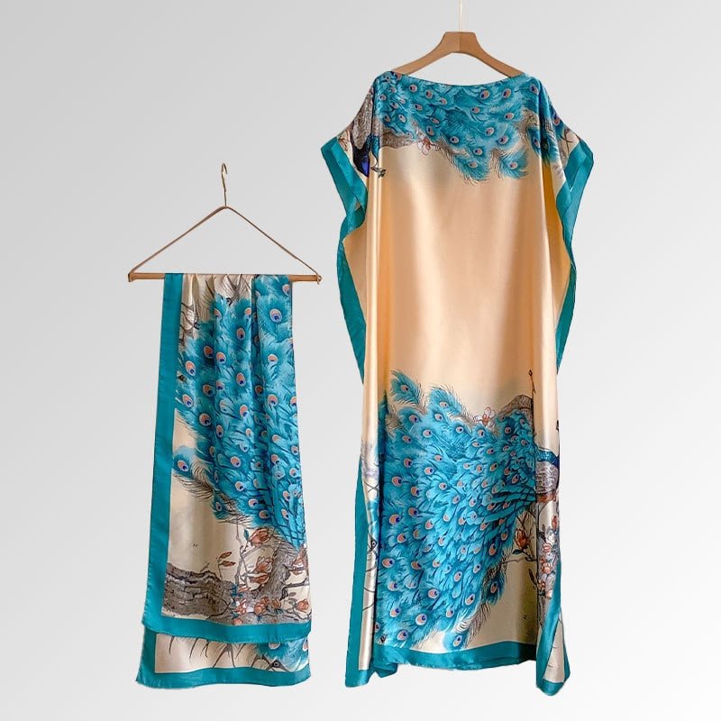 Bella Cape Shawl | Floral Brocade Fabric, Sun Protective Scarf - Hartwella