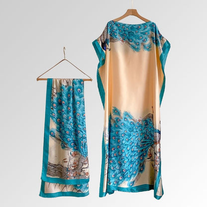 Bella Cape Shawl | Floral Brocade Fabric, Sun Protective Scarf - Hartwella